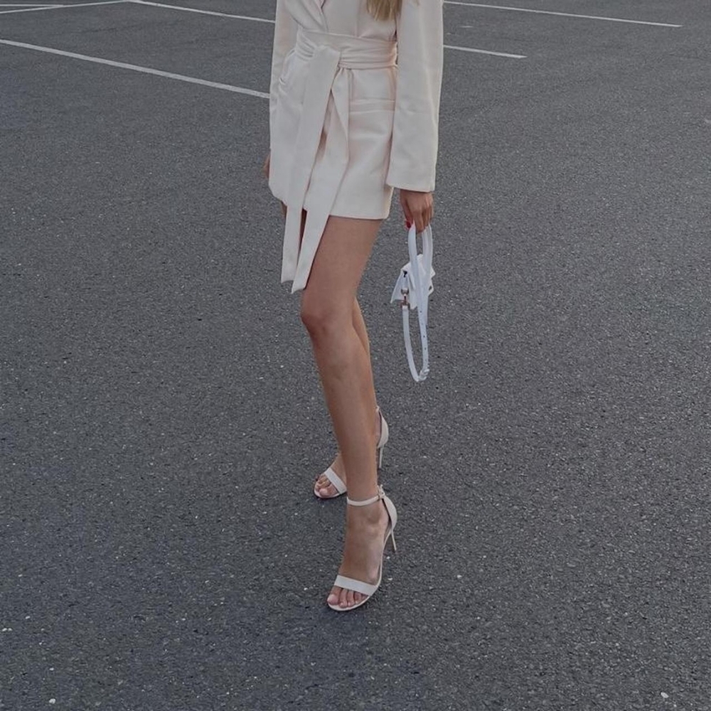 Aldo Cream and Tan Textured Ankle Strap Sandals - Picture 4 of 5